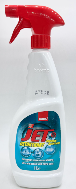 SANO Jet Универсальная пена для чистки ванной комнаты и акриловых ванн 1 л с распылителем