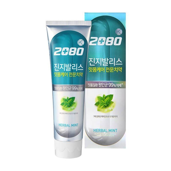 Aekyung Dental Clinic 2080 K Herbal Mint Зубная паста с экстрактом гинкго антибактериальная со вкусом Мяты и целебных трав 120 гр