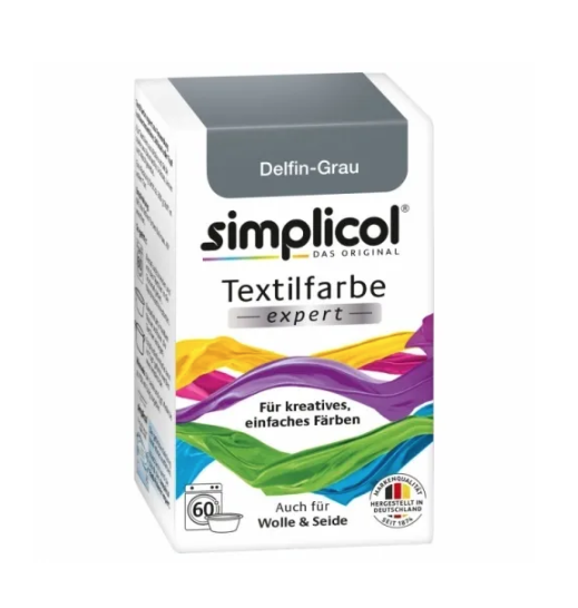 Simplicol Expert Краска текстильная для одежды и тканей из шерсти и шелка Серого цвета 150 гр