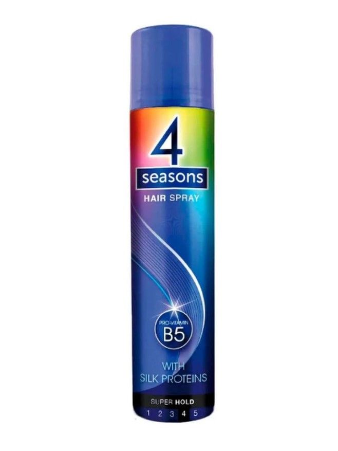 4 Seasons Hair Spray Pro-Vitamin B5 4 Super Hold  Лак для волос с протеинами шелка Супер фиксация 400 мл