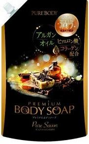 Mitsuei Pure Body Pure Savon Гель для душа увлажняющий с гиалуроновой кислотой, коллагеном и алоэ с ароматом дорогого мыла 840 мл в мягкой упаковке