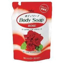 Wins Body Soap Rose Крем-мыло для душа увлажняющее с экстрактом листьев розы 1000 мл в мягкой упаковке