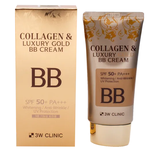 3W Clinic BB Collagen & Luxury Gold Тональный крем с коллагеном и золотом 50 мл