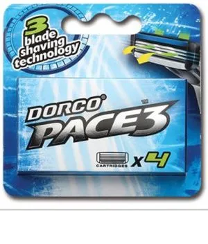 Dorco PACE 3 Сменные кассеты c 3-мя лезвиями для бритвенного станка 4 шт